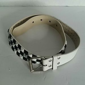 Black/White Checked Belt Sz. Small